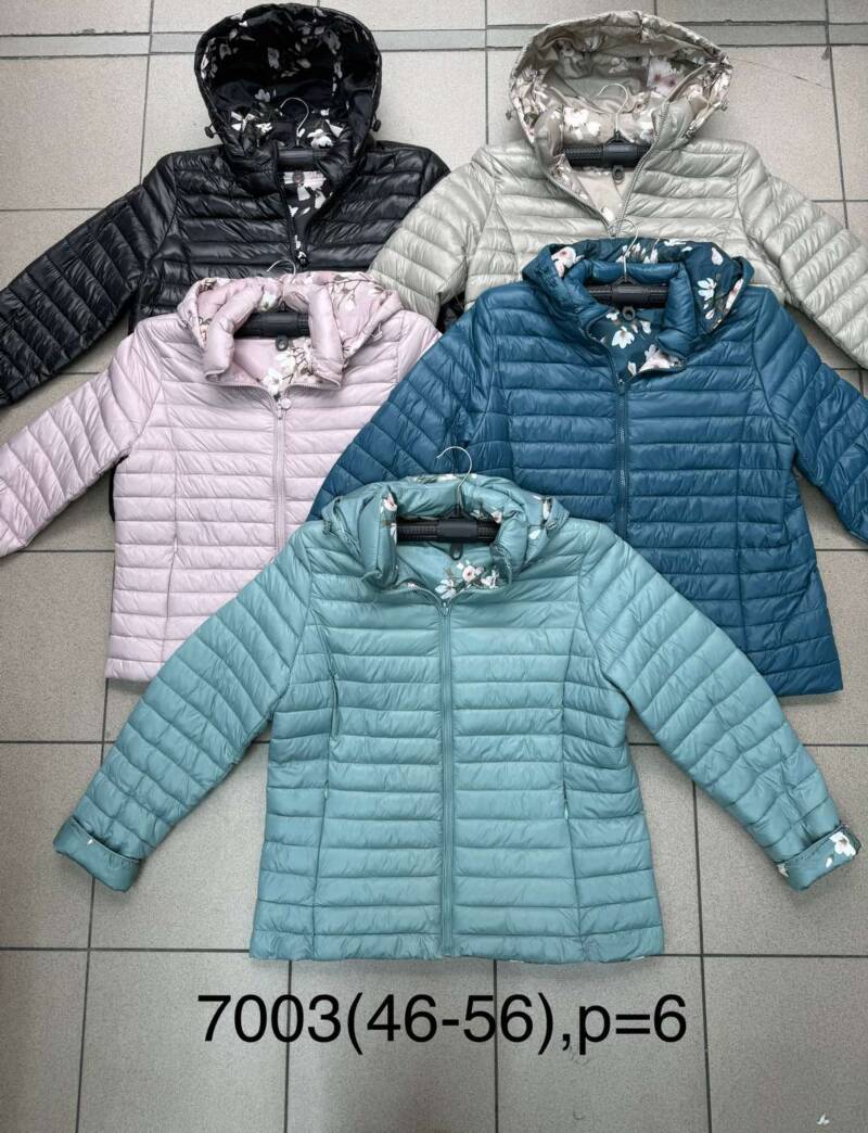 Kurtki damskie cienki Roz 46-56 ,1 Kolor Paczka 6 szt