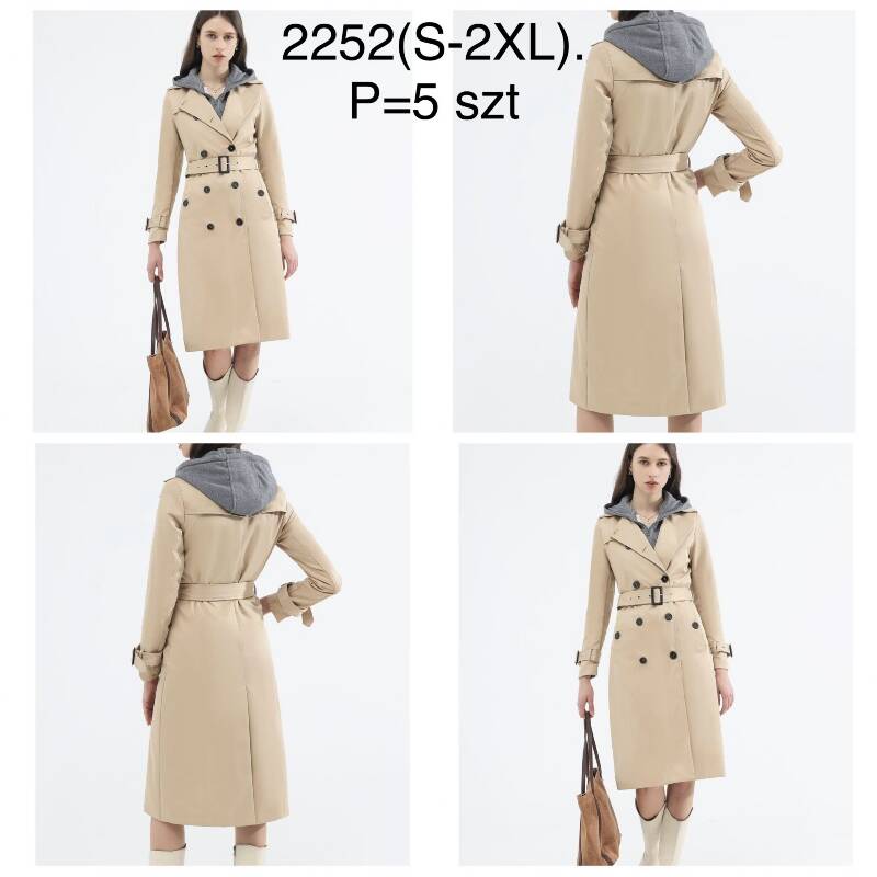 Plaszcze damkie Roz S-2XL,1 Kolor Paczka 5 szt