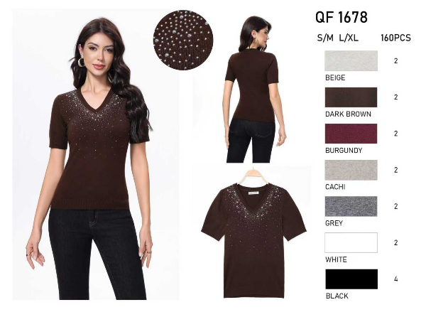 Bluzki damskie Roz S/M-L/XL , Mix Kolor Paczka 8 szt 1