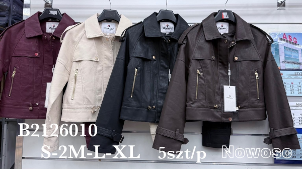 Kurtki damskie skórzana Roz S-2XL, 1 Kolor Paczka 5 szt