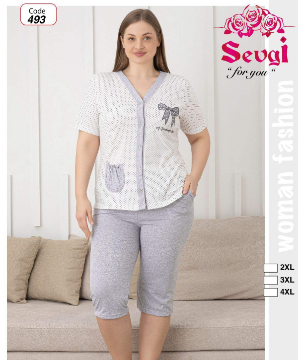 Piżama damska Roz 3XL-5XL, Mix kolor Paczka 12 szt