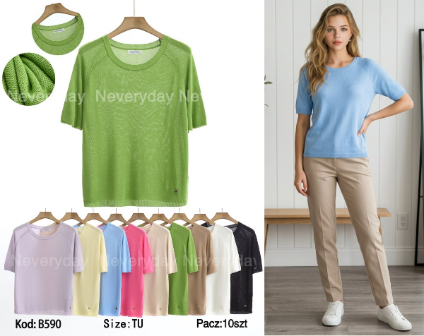 Bluzki damskie Roz Standard, Mix Kolor Paczka 10 szt