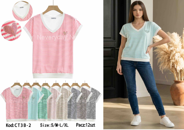 Bluzki damskie Roz S/M-L/XL , Mix Kolor Paczka 12 szt