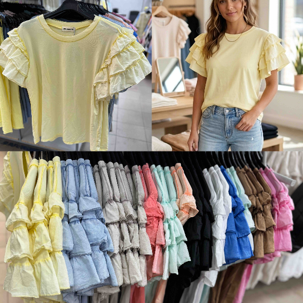 Bluzki damskie (Włoskie produkt) Roz Standard, Mix Kolor Paczka 5 szt 1