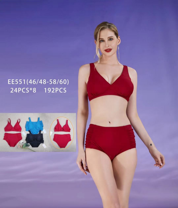 Stroje kąpielowe dwuczęściowy Roz 46-60, Mix Kolor Paczka 24 szt.