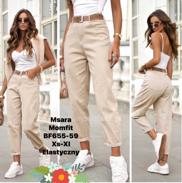 Spodnie damskie jeansy Roz XS-XL, 1 Kolor Paczka 10 szt