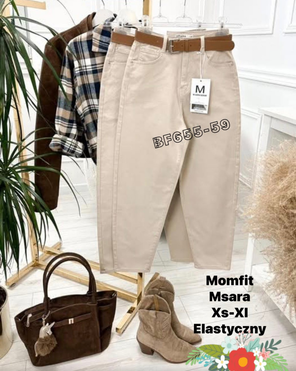 Spodnie damskie jeansy Roz XS-XL, 1 Kolor Paczka 10 szt