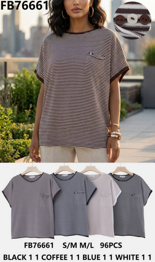 Bluzka damska (Francja produkt) Roz S/M-M/L, Mix Kolor .Paczka 8 szt