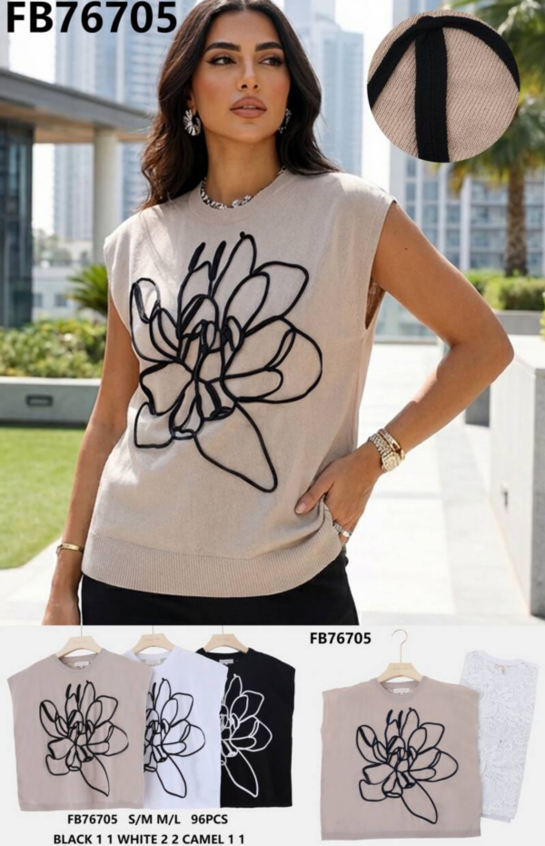 Bluzka damska (Francja produkt) Roz S/M-M/L, Mix Kolor .Paczka 8 szt