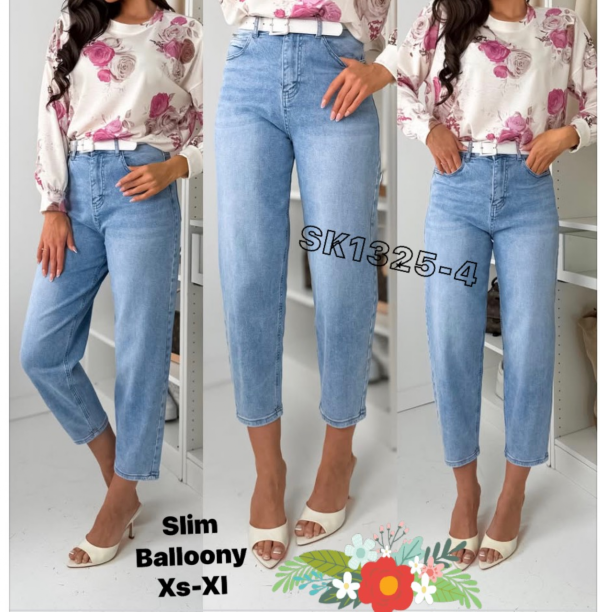 Spodnie damskie jeansy Roz XS-XL, 1 Kolor Paczka 10 szt