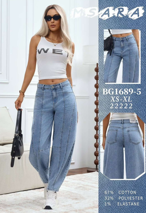 Spodnie damskie jeansy Roz XS-XL, 1 Kolor Paczka 10 szt