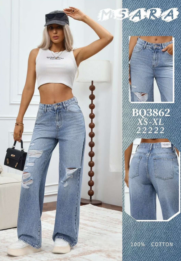 Spodnie damskie jeansy Roz XS-XL, 1 Kolor Paczka 10 szt