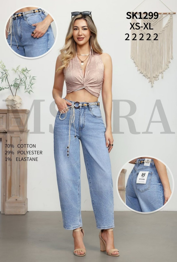 Spodnie damskie jeansy Roz XS-XL, 1 Kolor Paczka 10 szt