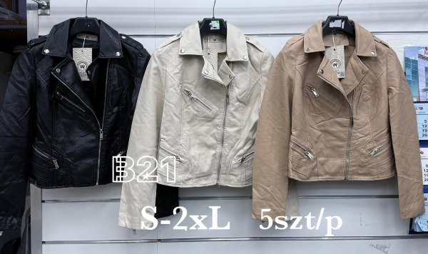 Kurtki damskie skórzana Roz S-2XL, 1 Kolor Paczka 5 szt