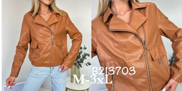 Kurtki damskie skórzana Roz M-3XL, 1 Kolor Paczka 4 szt