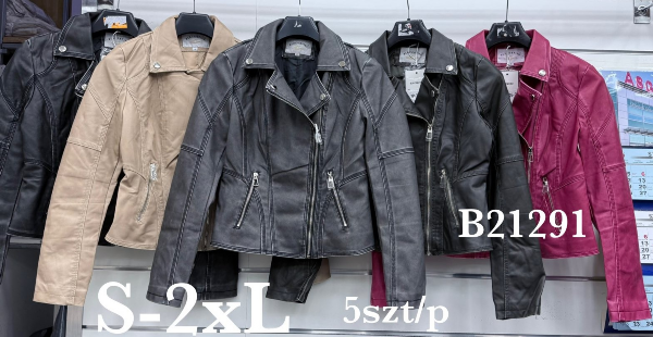 Kurtki damskie skórzana Roz S-2XL, 1 Kolor Paczka 6 szt