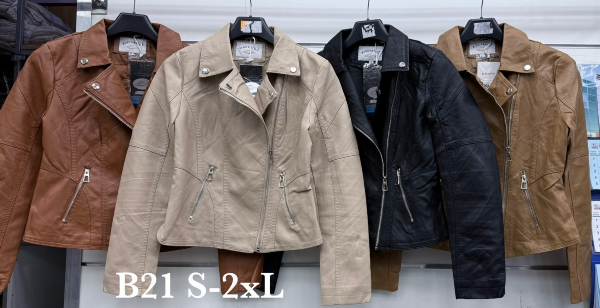 Kurtki damskie skórzana Roz S-2XL, 1 Kolor Paczka 6 szt