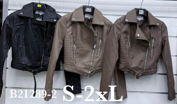 Kurtki damskie skórzana Roz S-2XL, 1 Kolor Paczka 6 szt 1