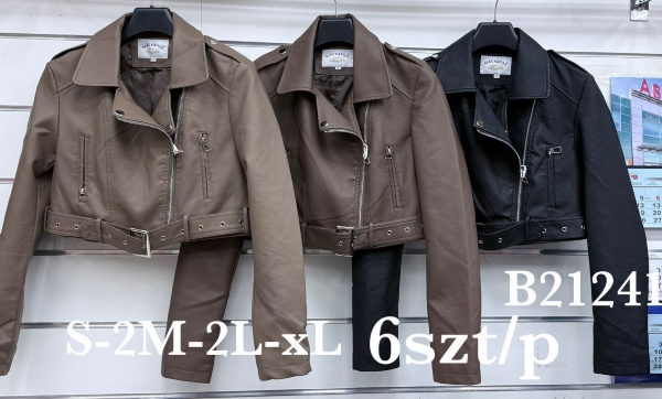 Kurtki damskie skórzana Roz S-XL, 1 Kolor Paczka 4 szt