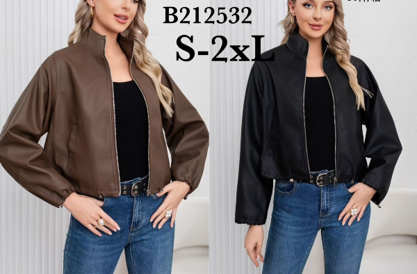 Kurtki damskie skórzana Roz S-2XL, 1 Kolor Paczka 6 szt