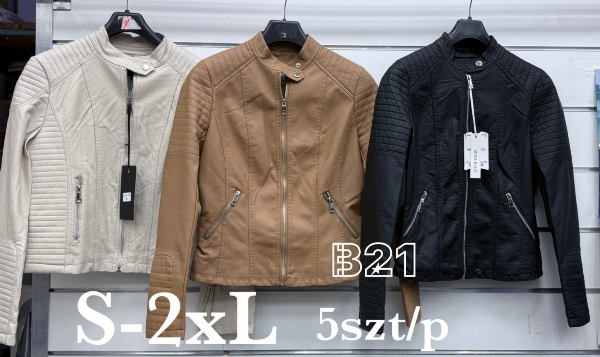 Kurtki damskie skórzana Roz S-2XL, 1 Kolor Paczka 6 szt 1