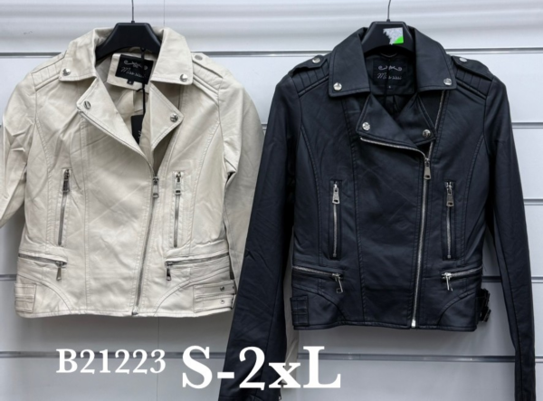 Kurtki damskie skórzana Roz S-2XL, 1 Kolor Paczka 6 szt