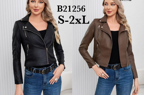 Kurtki damskie skórzana Roz S-2XL, 1 Kolor Paczka 6 szt 1