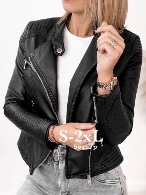 Kurtki damskie skórzana Roz S-2XL, 1 Kolor Paczka 5 szt
