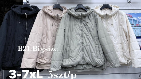 Kurtki damskie cienki Roz 3XL-7XL, 1 Kolor Paczka 5 szt 1