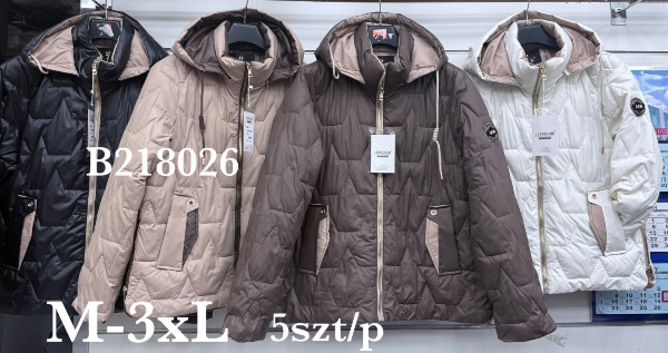 Kurtki damskie cienki Roz M-3XL, 1 Kolor Paczka 5 szt