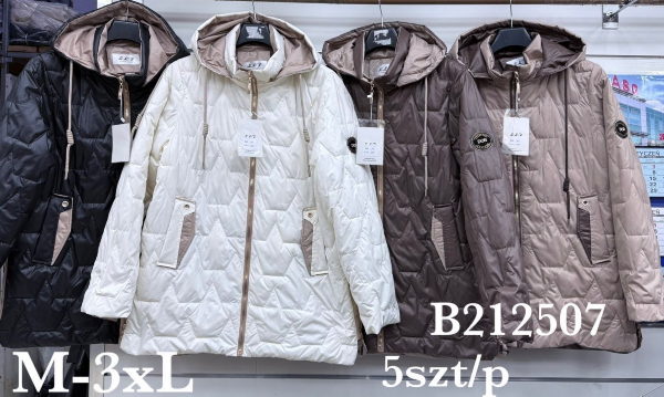 Kurtki damskie cienki Roz M-3XL, 1 Kolor Paczka 5 szt