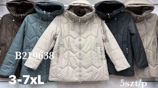 Kurtki damskie cienki Roz 3XL-7XL, 1 Kolor Paczka 5 szt