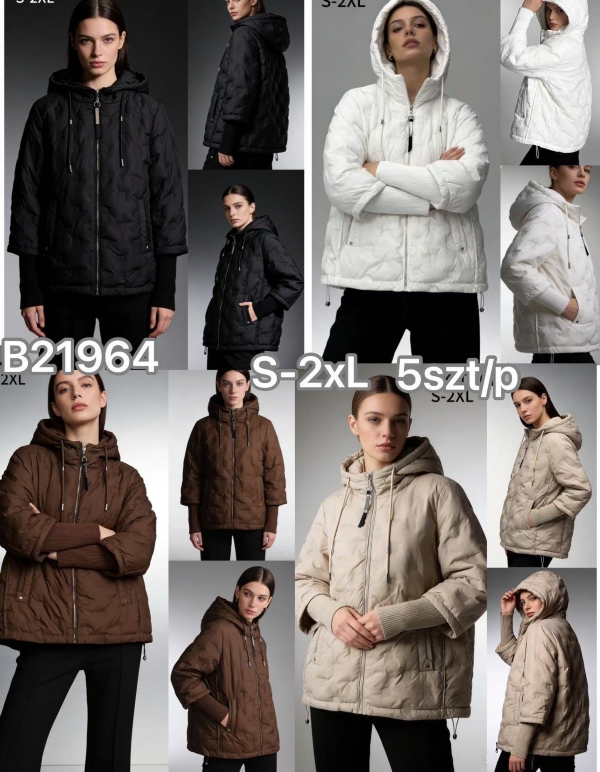 Kurtki damskie cienki Roz S-2XL, 1 Kolor Paczka 5 szt