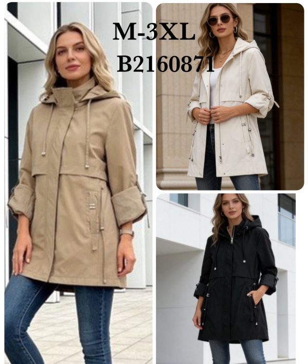 Kurtki damskie cienki Roz M-3XL, 1 Kolor Paczka 5 szt