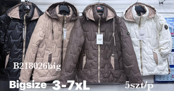 Kurtki damskie cienki Roz 3XL-7XL, 1 Kolor Paczka 5 szt 1