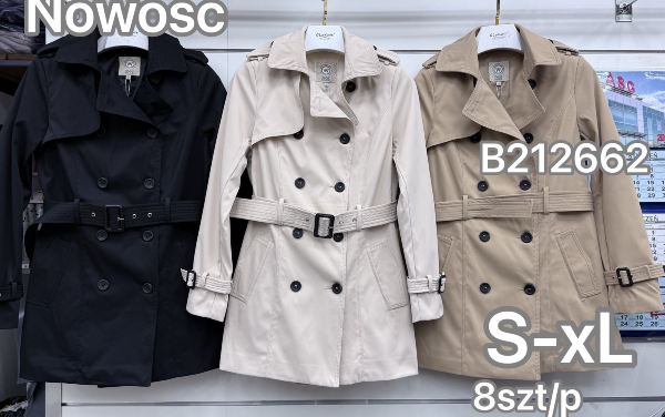 Plaszcze damkie Roz S-2XL, 1 Kolor Paczka 8 szt