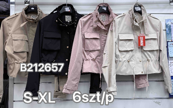 Kurtki damskie cienki Roz S-XL, 1 Kolor Paczka 6 szt