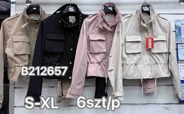 Kurtki damskie skórzana Roz S-XL, 1 Kolor Paczka 6 szt