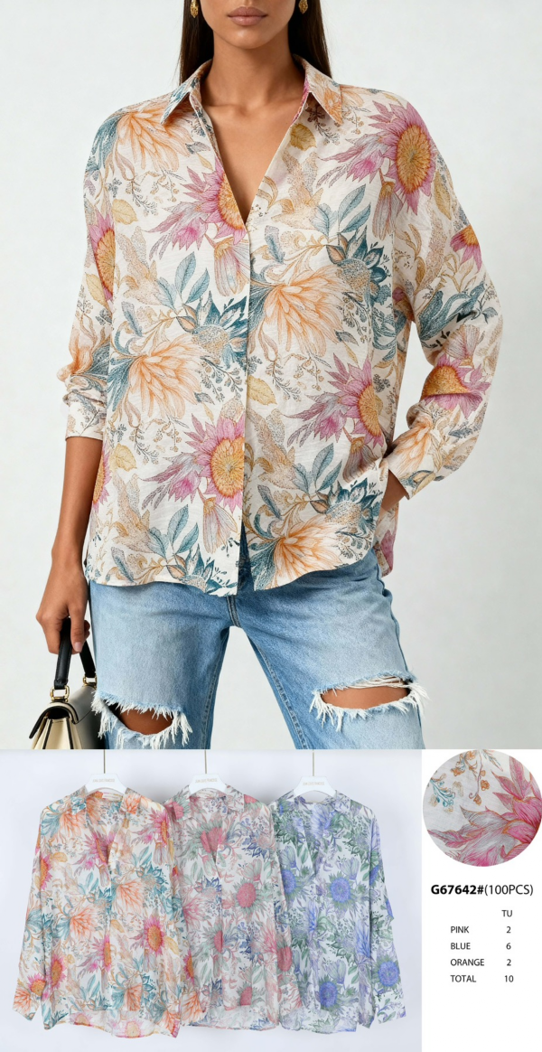 Koszula damska (Francja produkt) Roz Standard, Mix Kolor .Paczka 10 szt