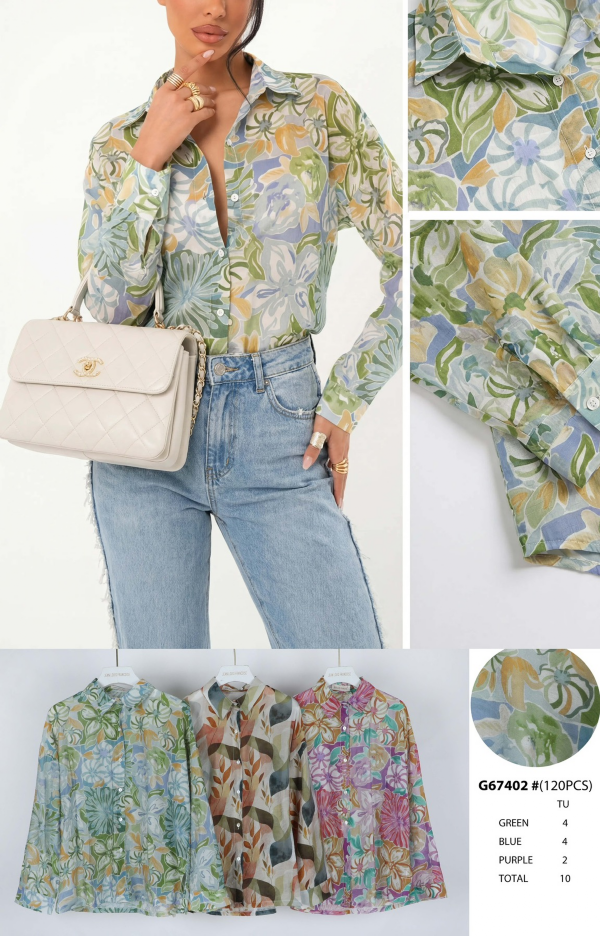 Koszula damska (Francja produkt) Roz Standard, Mix Kolor .Paczka 10 szt