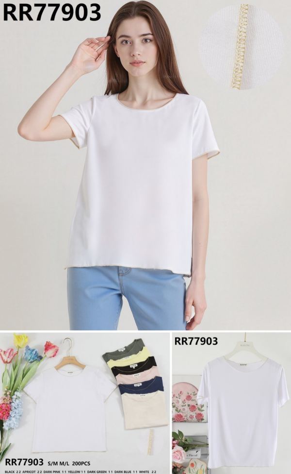 Bluzka damska (Francja produkt) Roz S/M-M/L, Mix Kolor .Paczka 8 szt