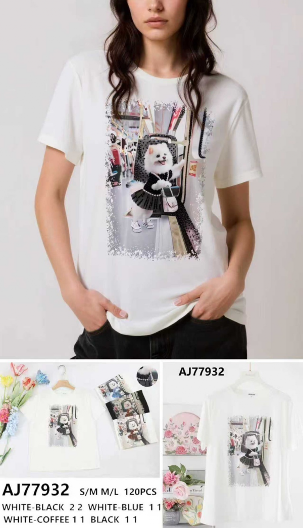 Bluzka damska (Francja produkt) Roz S/M-M/L, Mix Kolor .Paczka 10 szt