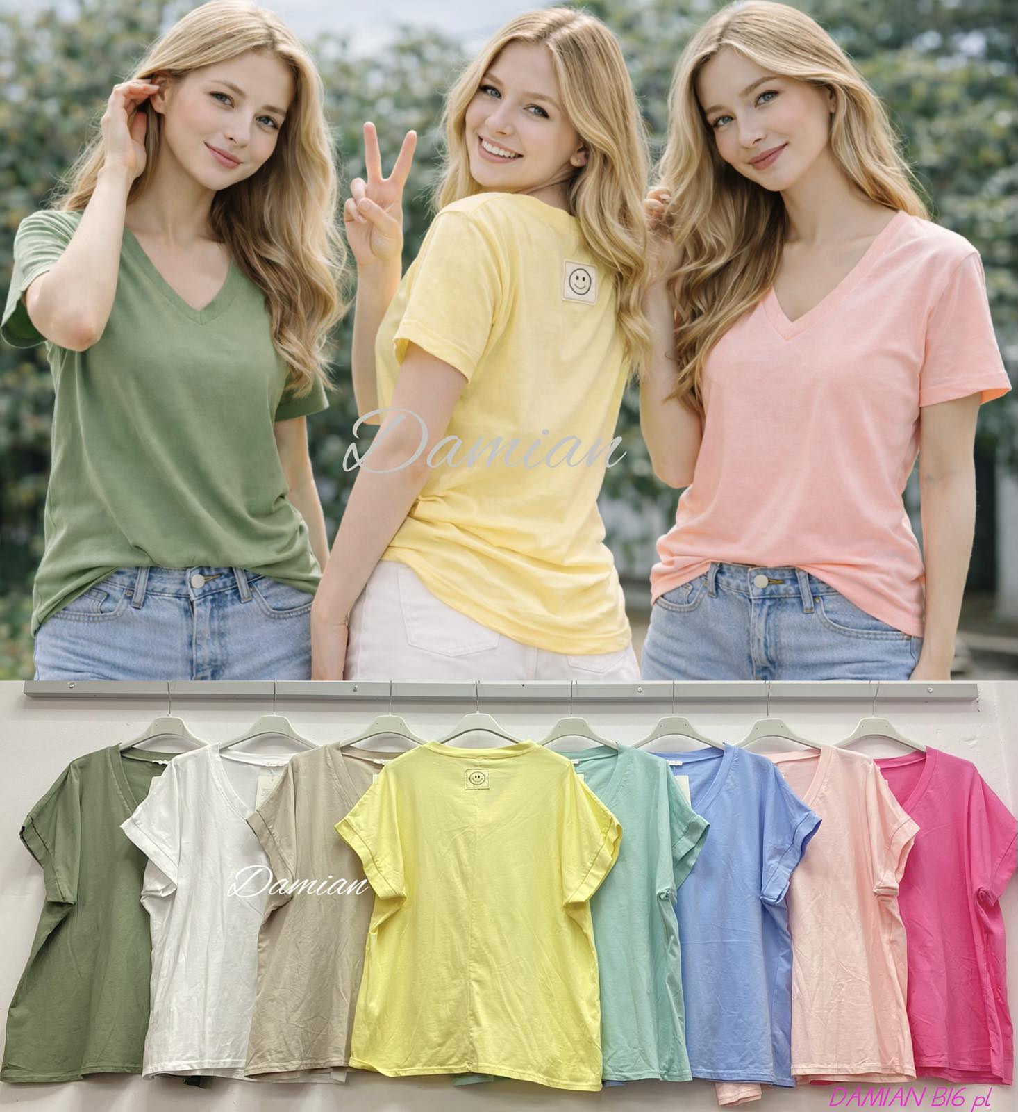 Bluzy damskie (Włoskie produkt) Roz Standard, Mix Kolor Paczka 5 szt