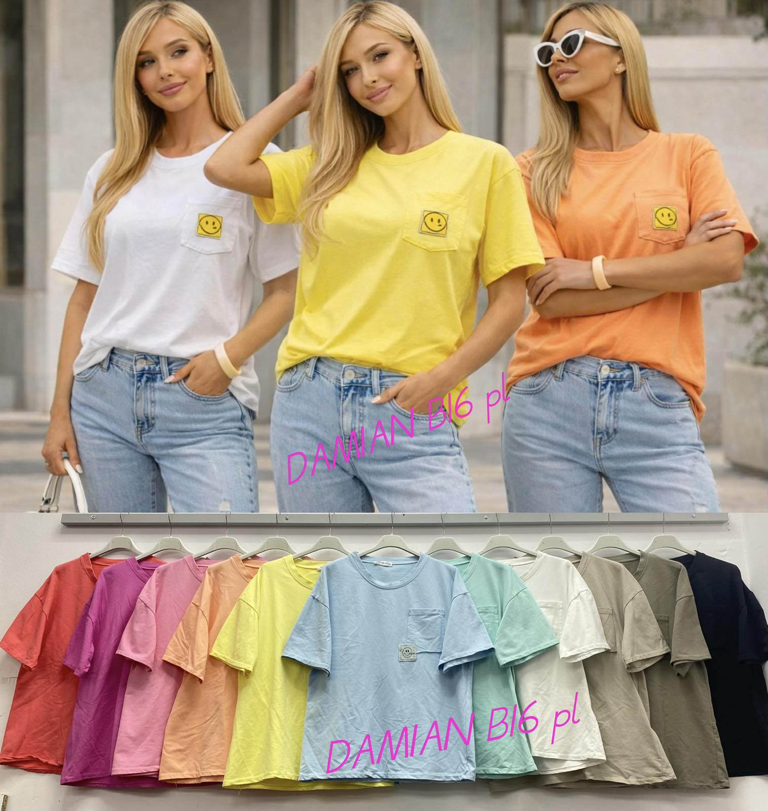 Bluzy damskie (Włoskie produkt) Roz Standard, Mix Kolor Paczka 5 szt