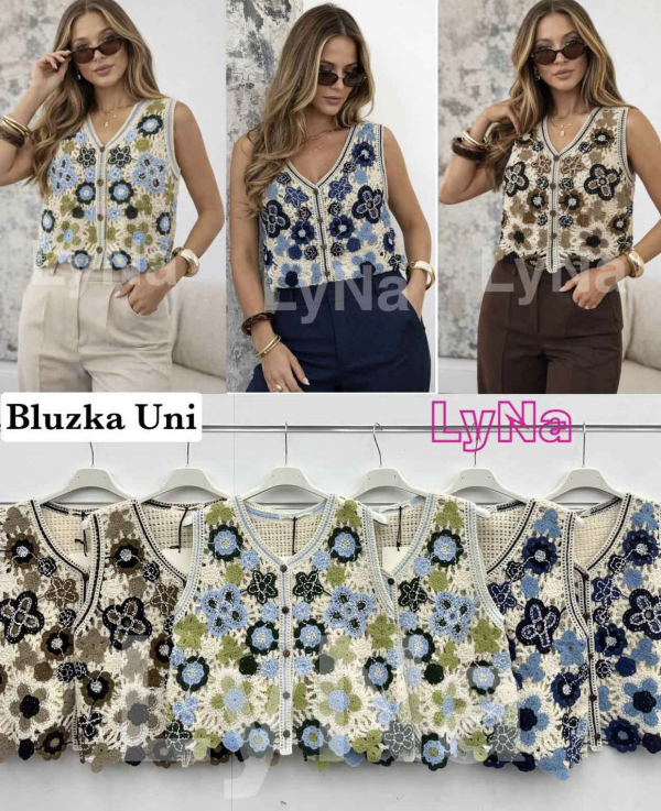 Bluzki damskie (Włoskie produkt) Roz Standard, Mix Kolor Paczka 5 szt