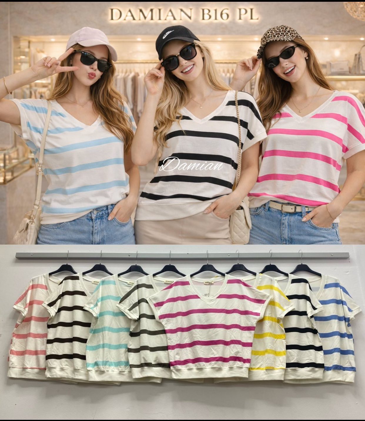 Bluzy damskie (Włoskie produkt) Roz Standard, Mix Kolor Paczka 5 szt 1