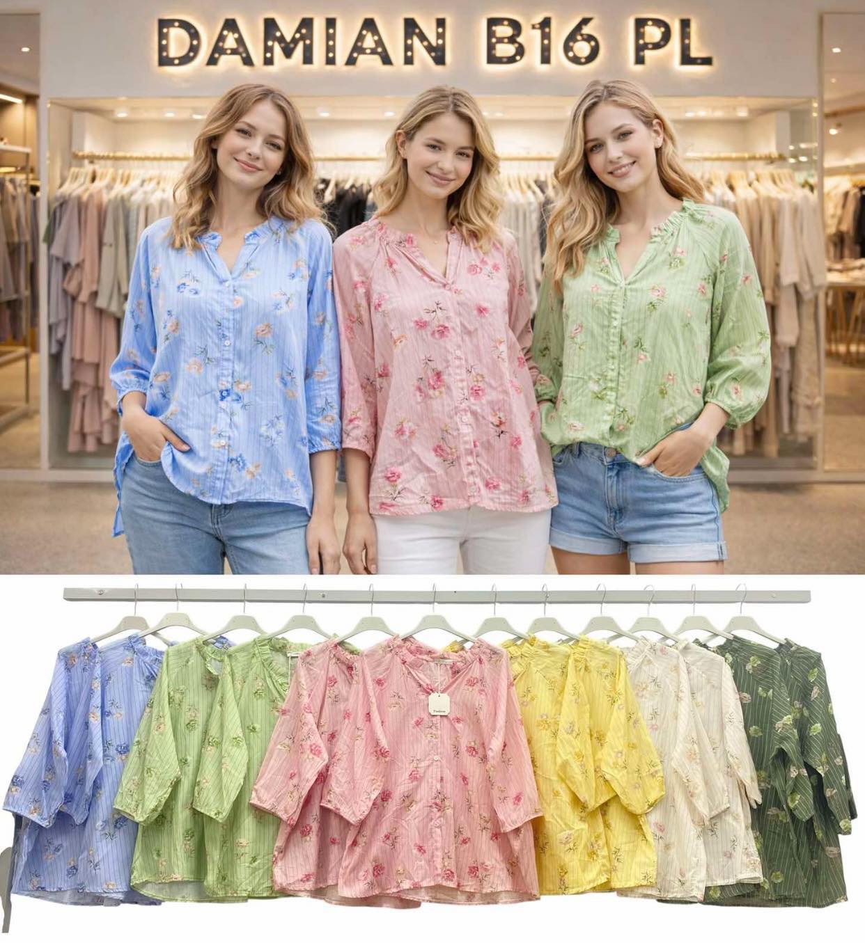 Bluzy damskie (Włoskie produkt) Roz Standard, Mix Kolor Paczka 5 szt