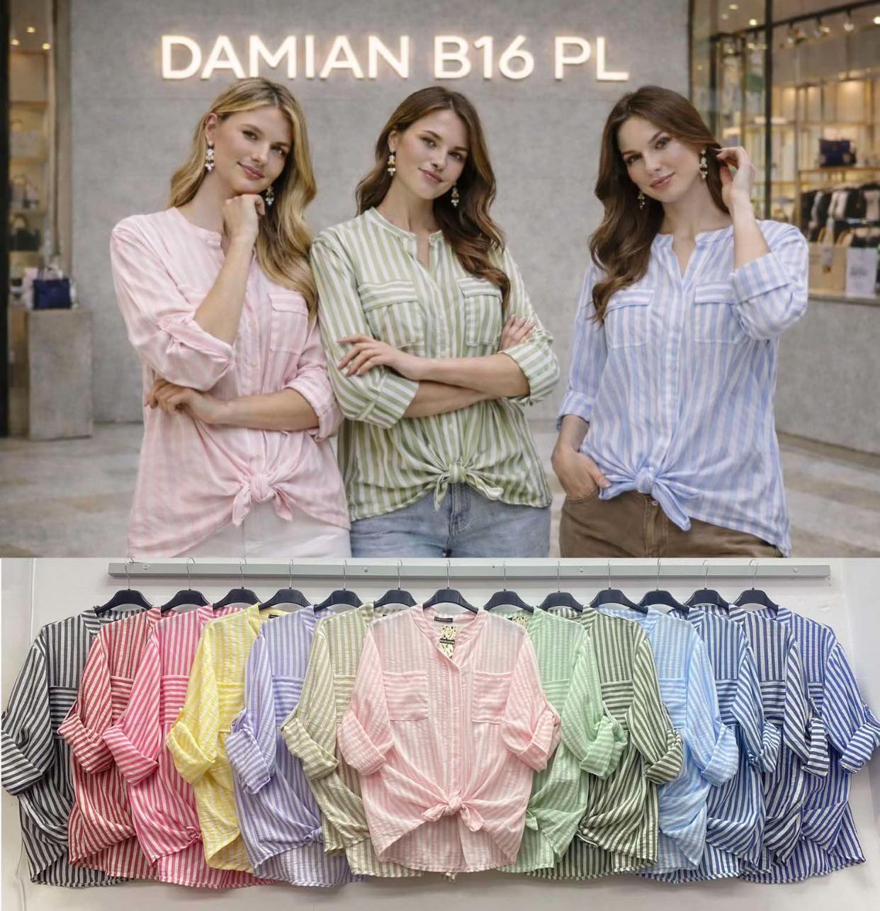 Bluzy damskie (Włoskie produkt) Roz Standard, Mix Kolor Paczka 5 szt