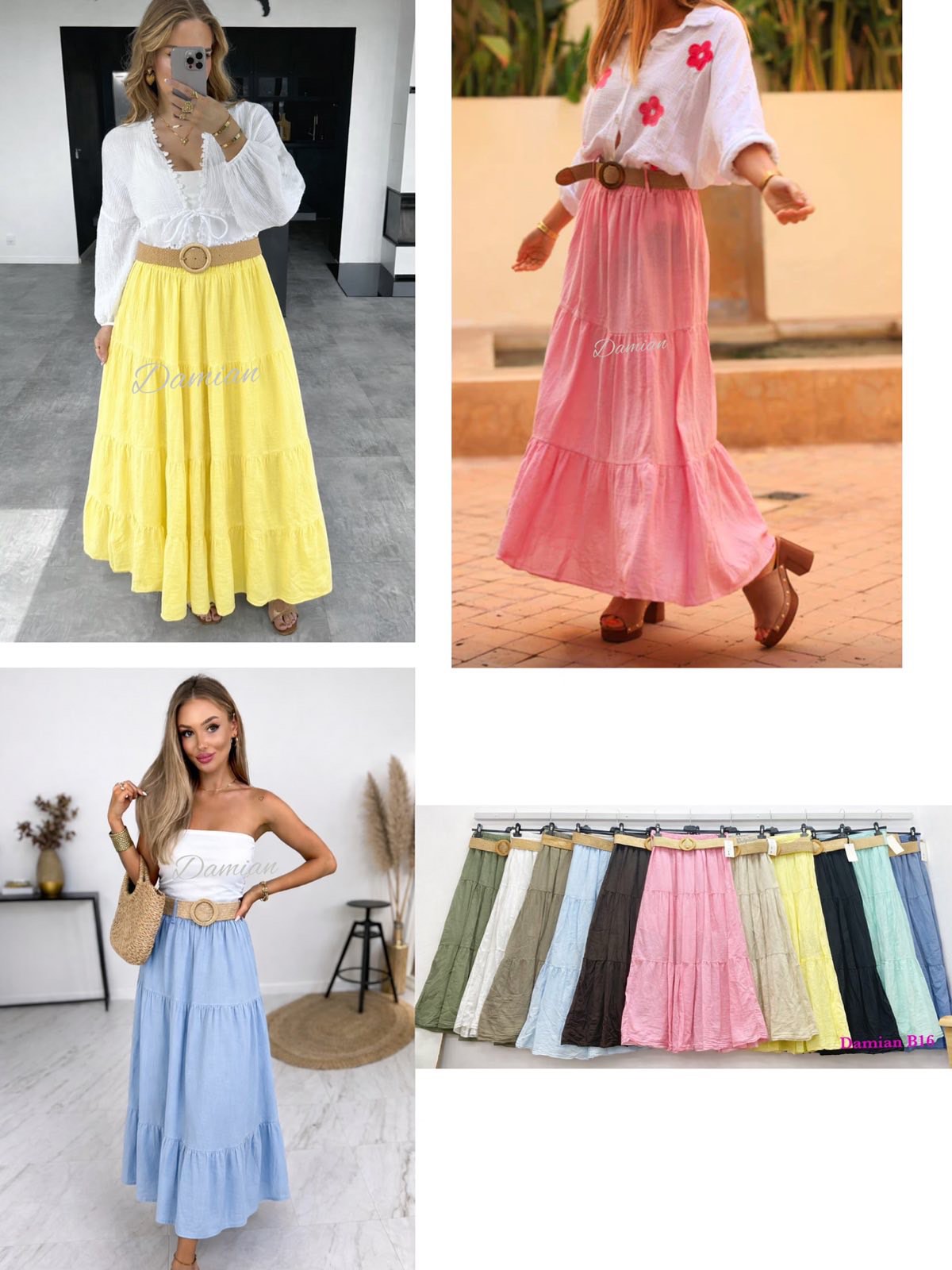 Spódnice  damskie (Włoskie produkt) Roz Standard, Mix Kolor Paczka 5 szt 1