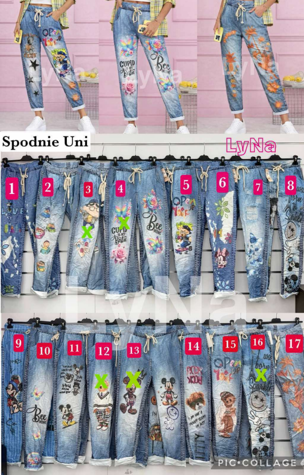 Spodnie damskie (Włoskie produkt) Roz Standard, Mix Kolor Paczka 5 szt